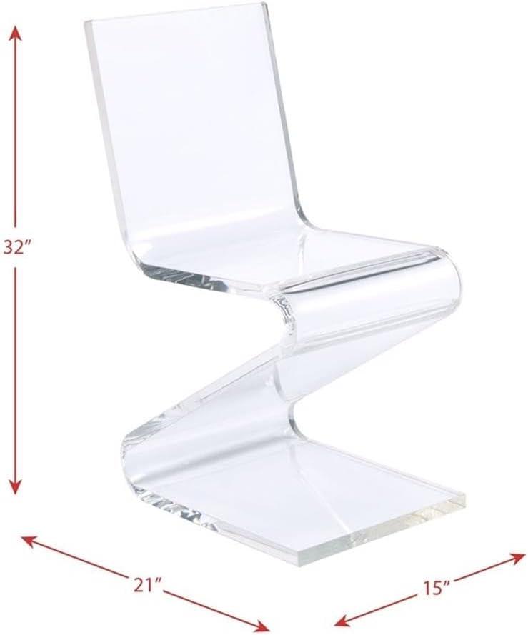 Peek Acrylic Z Chair Clear - Picket House Furnishings: Modern Plexiglass Armless Chair, No Cushion