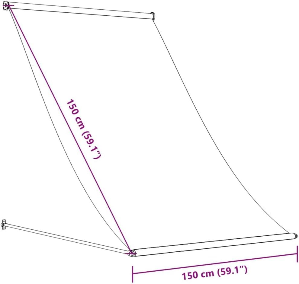 Vidaxl Retractable Awning 59.1"X59.1" Fabric And Steel