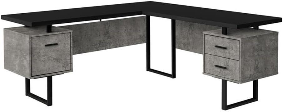 Monarch Specialties Computer Desk, Corner, 70"L, L Shape, Work, Laptop, Grey And Black Laminate