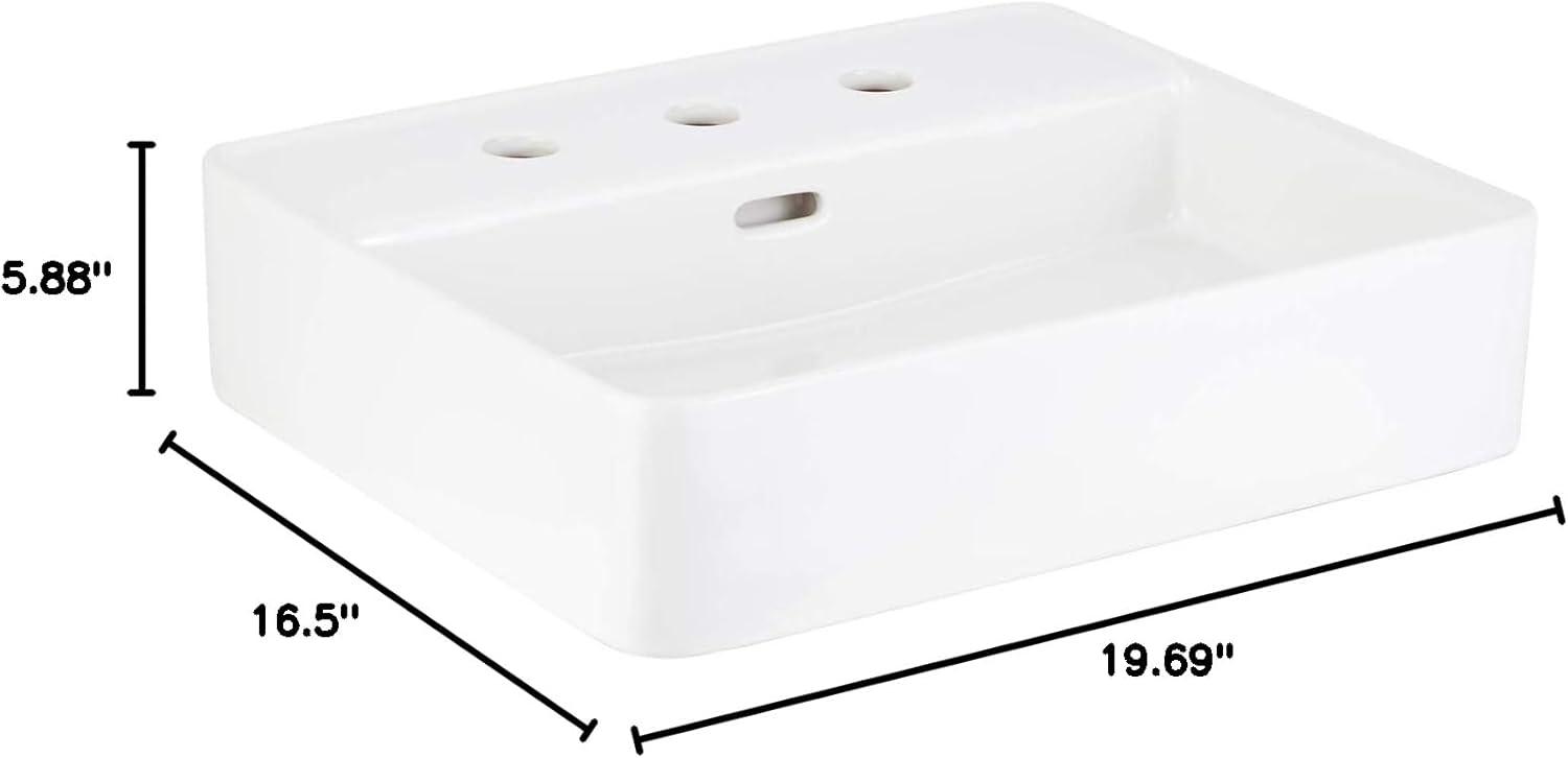 Signature Hardware 447958 Hibiscus Rectangular Fireclay Vessel Sink Single Hole