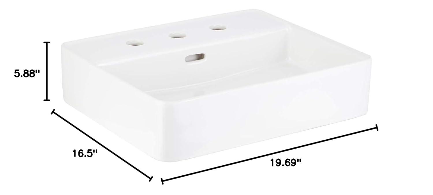 Signature Hardware 447958 Hibiscus Rectangular Fireclay Vessel Sink Single Hole