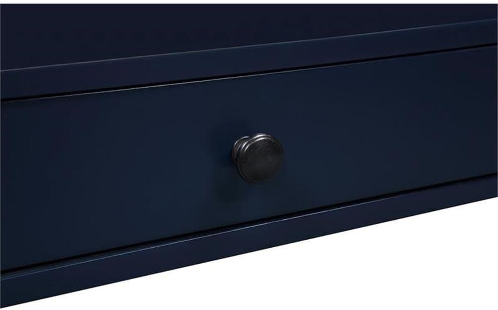 Comfort Pointe Newton Nightstand Midnight Blue: Classic Hardware, Storage Shelf, Pull Out Tray