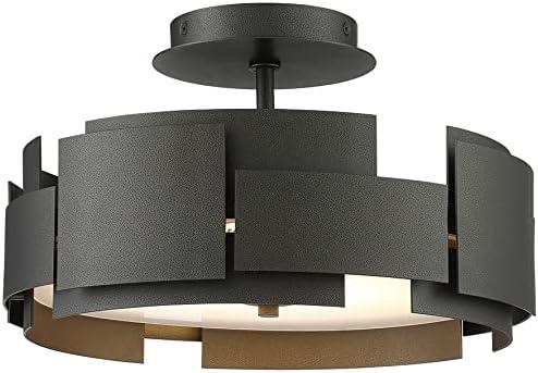 Miseno Ml98578 14" Wide Led Semi-Flush Ceiling Fixture - Smoked Iron