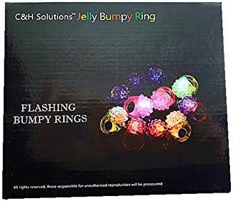Assorted Multicolor Jelly LED Flashing Party Rings, 96 Count