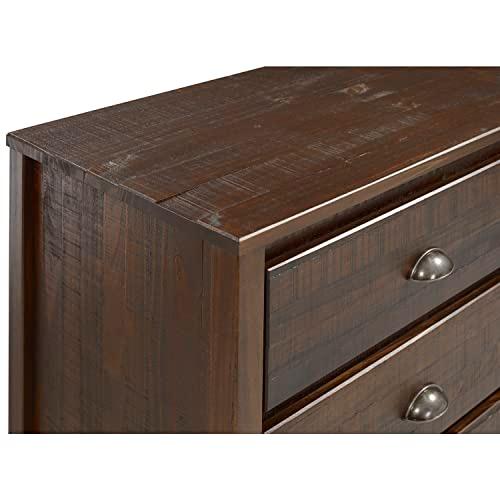 Farmhouse Walnut Double Dresser with Felt-Lined Drawers