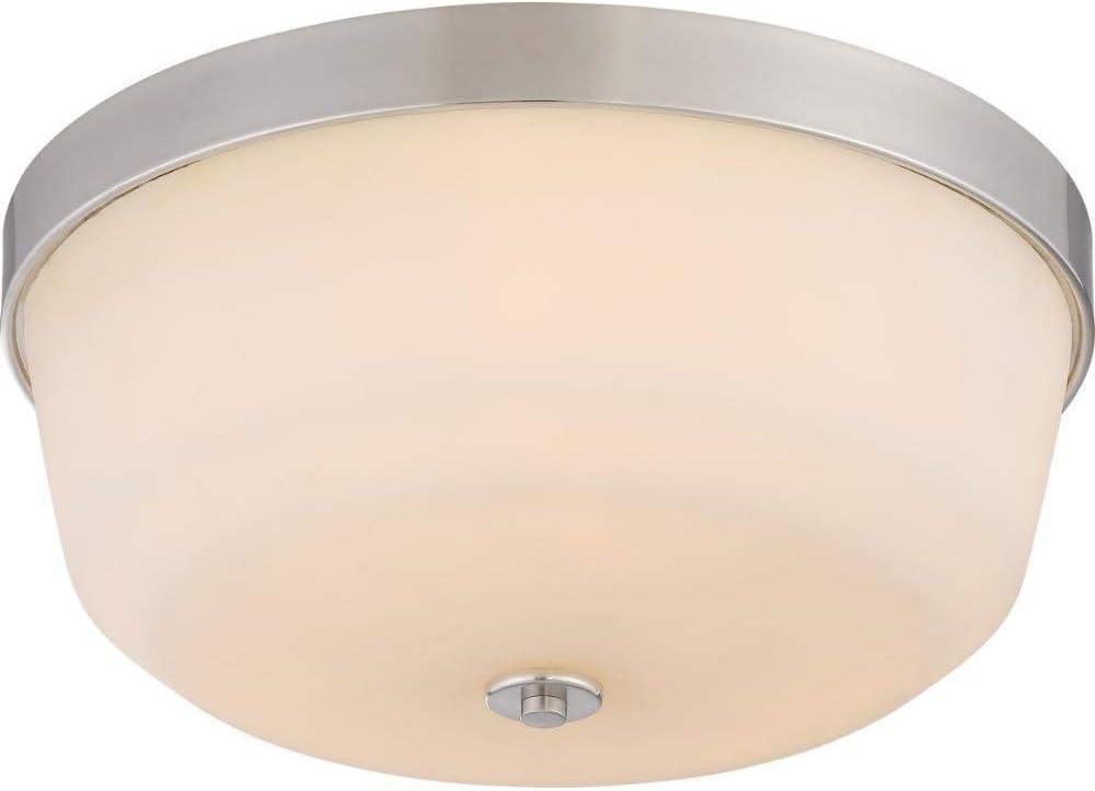 Laguna Brushed Nickel 3-Light Flush Mount with Frosted Glass Shade