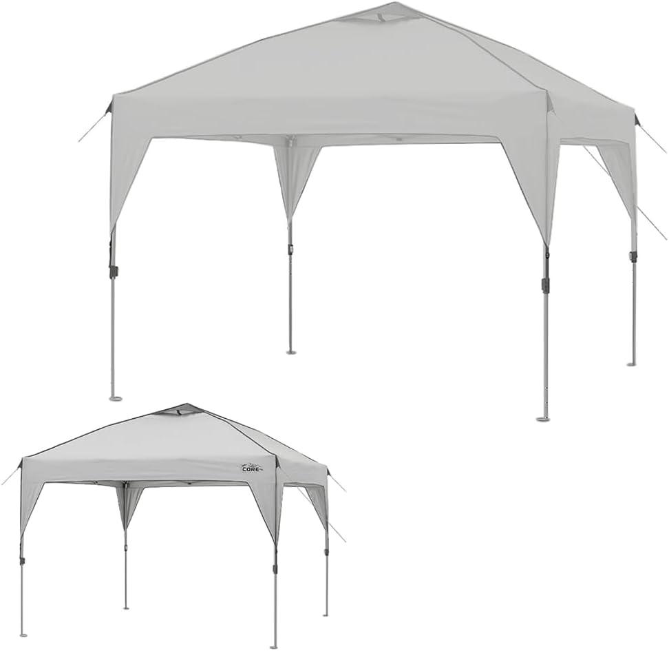 Garden Winds Custom Fit Replacement Canopy Top Cover Compatible with The Core 10' X 10' Instant Shelter Pop Up - Upgraded Performance RIPLOCK 350 Fabric - Slate Gray