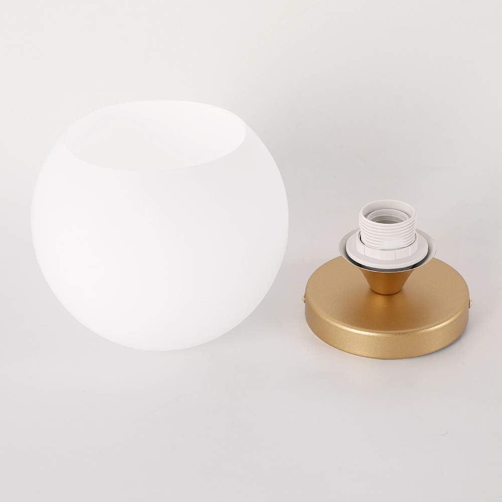 Gold Semi Flush Mount Ceiling Light with White Glass Globe