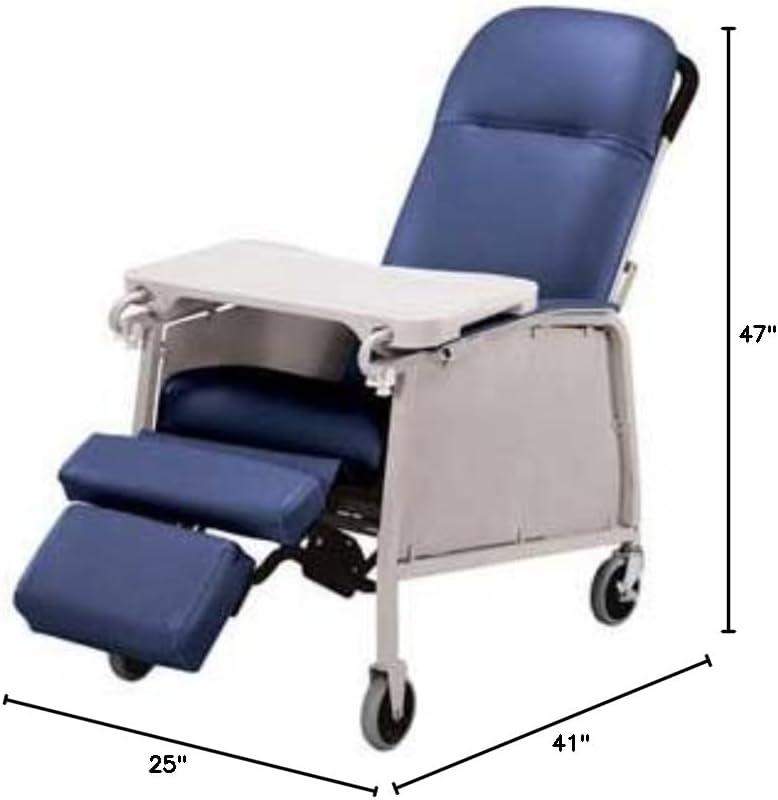 Lumex Three Position Recliner Rosewood & Alloy Steel, Caster with Wheel Lock