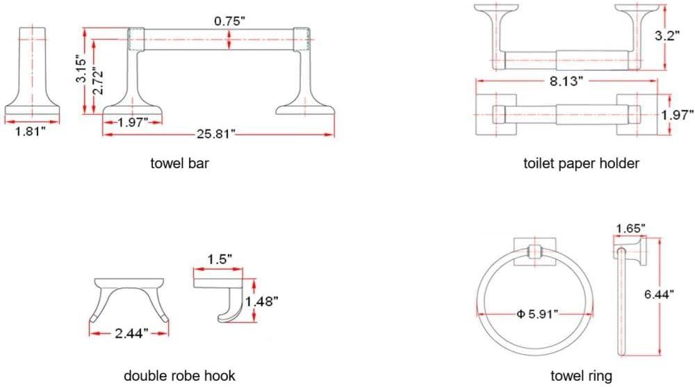 4pc Millbridge Bathroom Accessory Kit - Design House