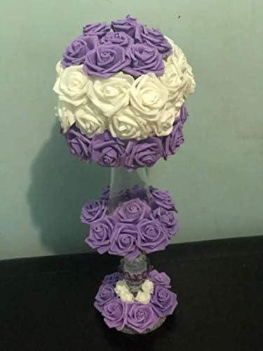 Juvale 100 Pack Purple Artificial Flowers, Bulk Stemless Fake Foam Roses for Wedding, Decorations, Bouquets, 3 in