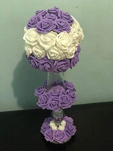 Juvale 100 Pack Purple Artificial Flowers, Bulk Stemless Fake Foam Roses for Wedding, Decorations, Bouquets, 3 in
