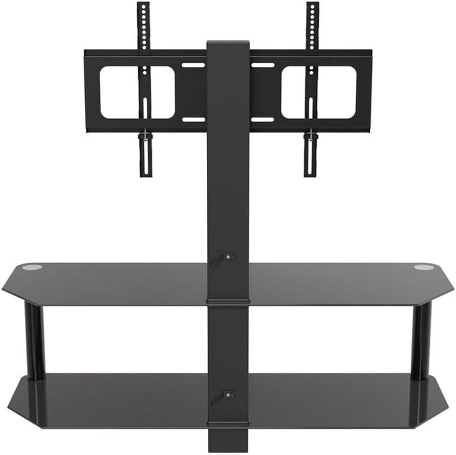 AVF SDC1140BB-a TV Stand for up to 55-inch TVs, Black Safety Glass, Black Metal Legs