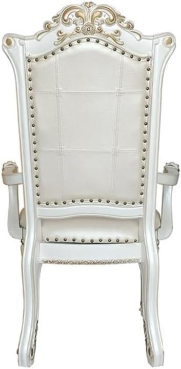 Vendome 27" Dining Chairs Antique Pearl - Acme Furniture: Upholstered, Nailhead Trim, No Assembly Required