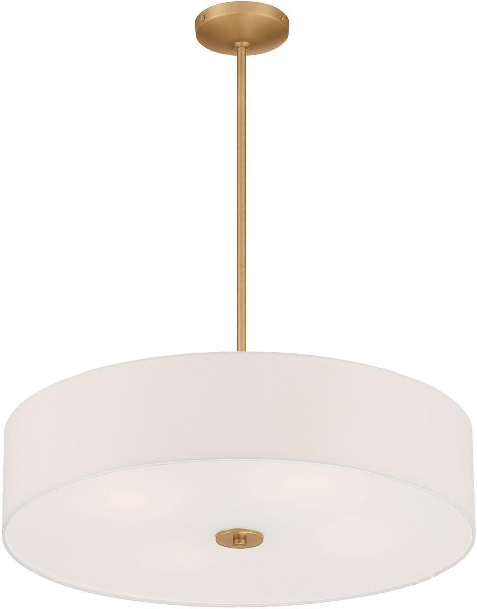 Transitional 24" Brass Drum LED Ceiling Light