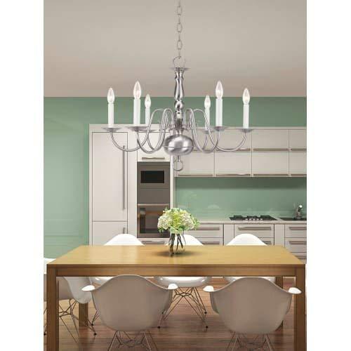 Livex Lighting Williamsburgh 6 - Light Chandelier in  Polished Nickel