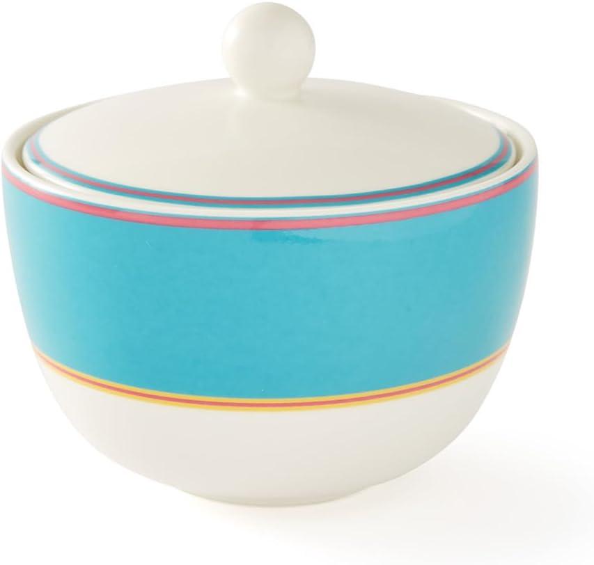 Kit Kemp by Spode Calypso 12oz Sugar Bowl with Lid, Vibrant Colors, Porcelain, Dishwasher and Microwave Safe, For Tea and Coffee, Fabulous Gift