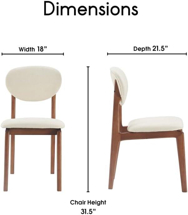 Elle Decor Coralie Mid-Century Modern Upholstered Dining Chair