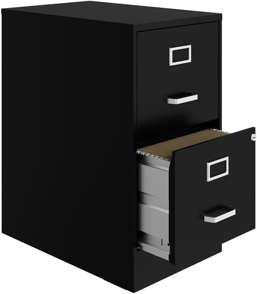 Scranton & Co 22" 2-Drawer Traditional Metal File Cabinet in Black