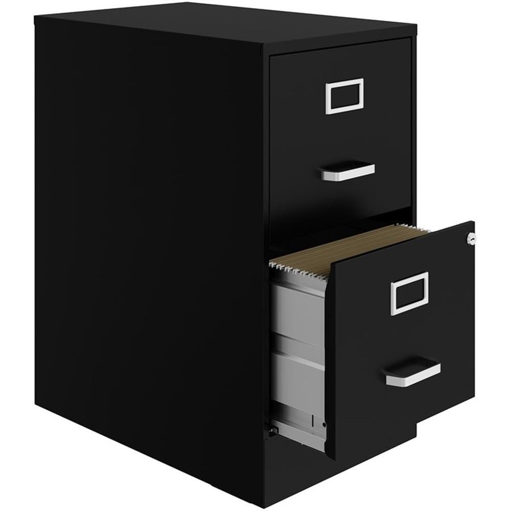 Scranton & Co 22" 2-Drawer Traditional Metal File Cabinet in Black