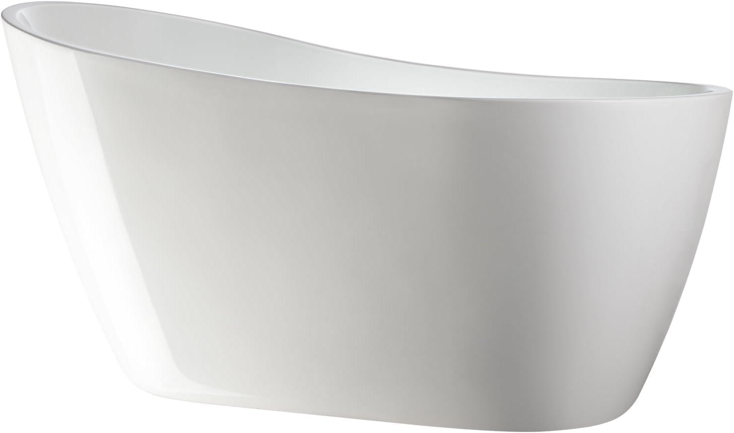 Maya 55" x 28" Freestanding Soaking Acrylic Bathtub