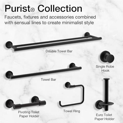 Purist® Widespread Faucet with Drain Assembly Low Lever Handles and Low Gooseneck Spout