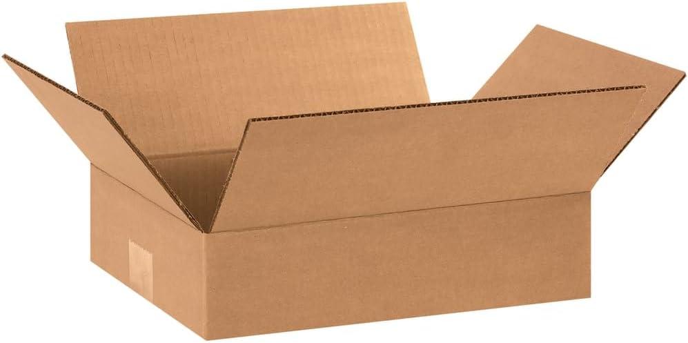 12 x 9 x 3" Flat Corrugated Kraft Shipping Boxes