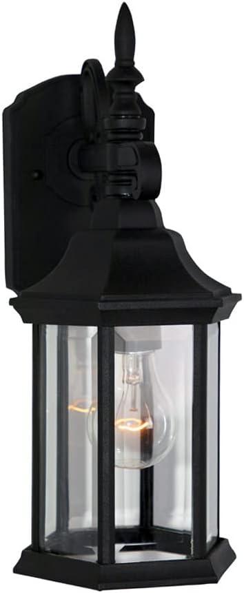 Black Cast Aluminum 14.25" Outdoor Wall Lantern with Clear Glass