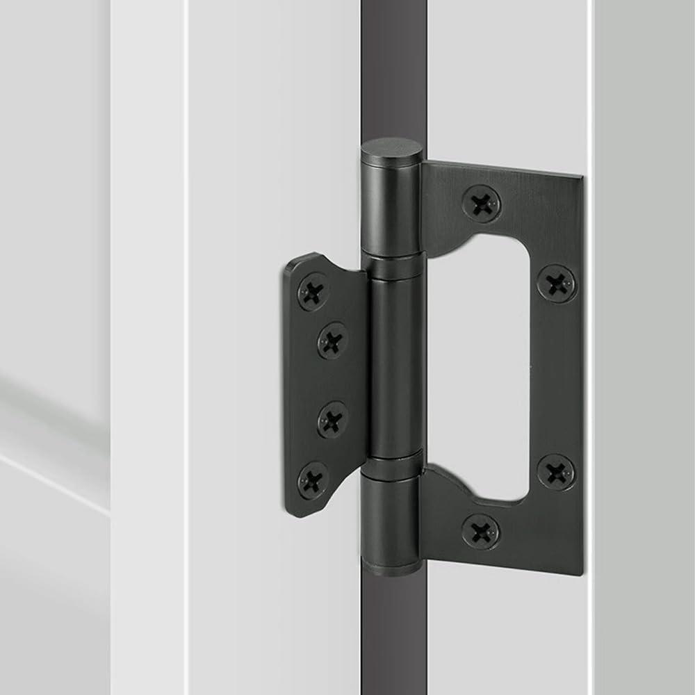 6 Pack Black Stainless Steel Non Mortise Door Hinges