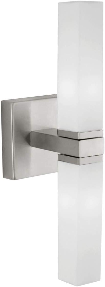 Palermo Matte Nickel Dimmable Vanity Wall Light with Opal Frosted Glass