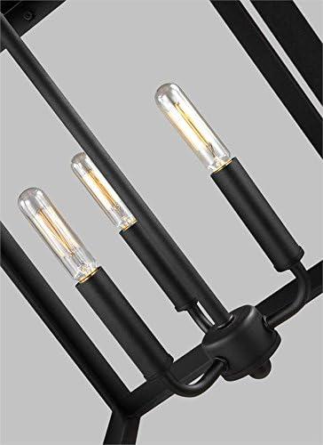 Generation Lighting Labette 3 -Light Black Traditional Square Medium Hanging Pendant light
