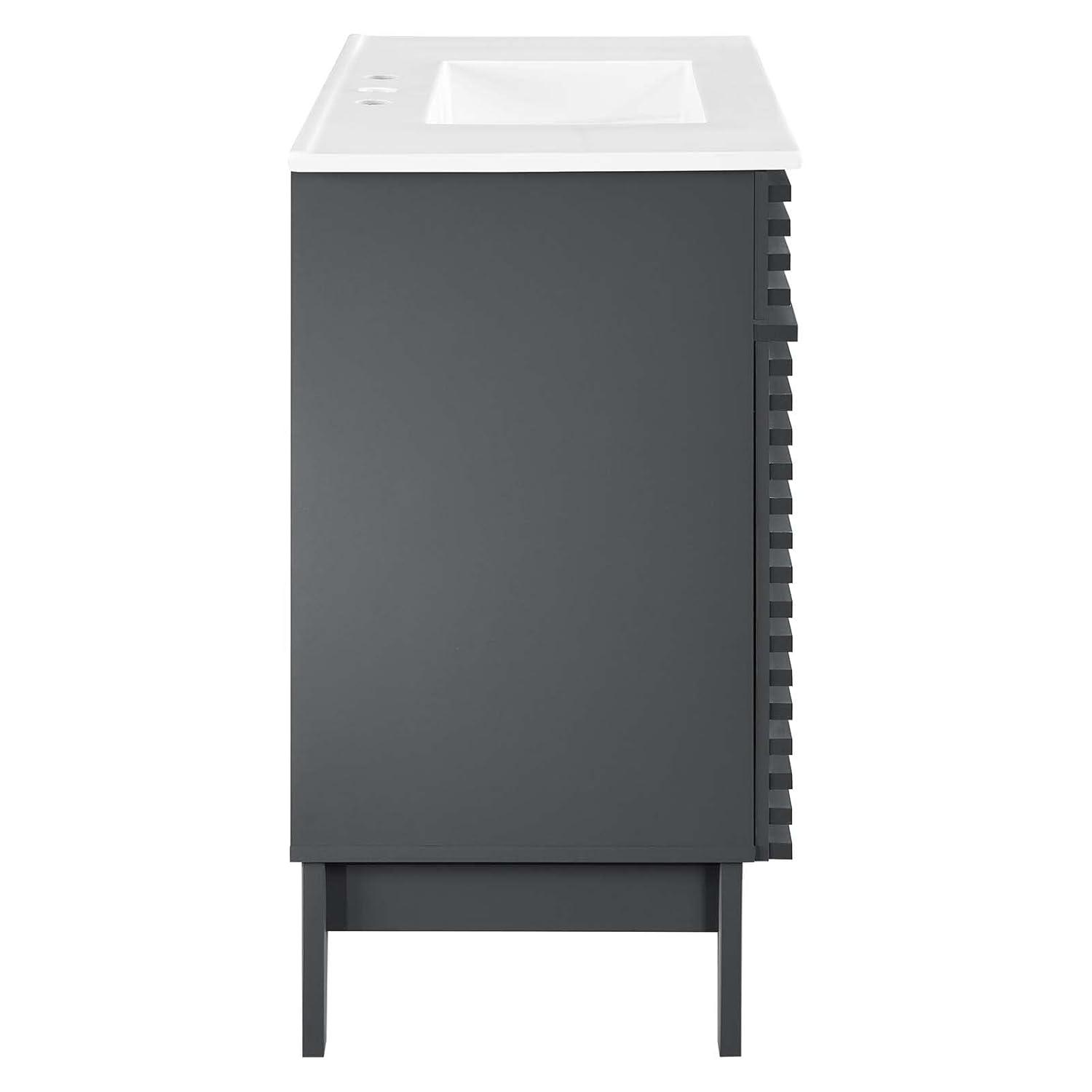 Modway Rinde Tocador de Baño de 36" en Blanco Oak