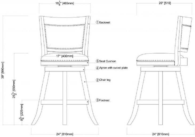 Dovecove Falken Swivel Upholstered Counter Stool with Solid Wood Frame