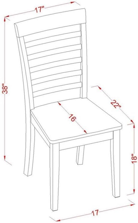 Mahogany 7-Piece Rectangular Dining Table Set with Ladder Back Chairs