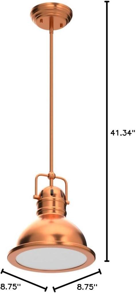 Westinghouse Lighting 63084B One-Light LED Mini Pendant Washed Copper with Frosted Prismatic Lens