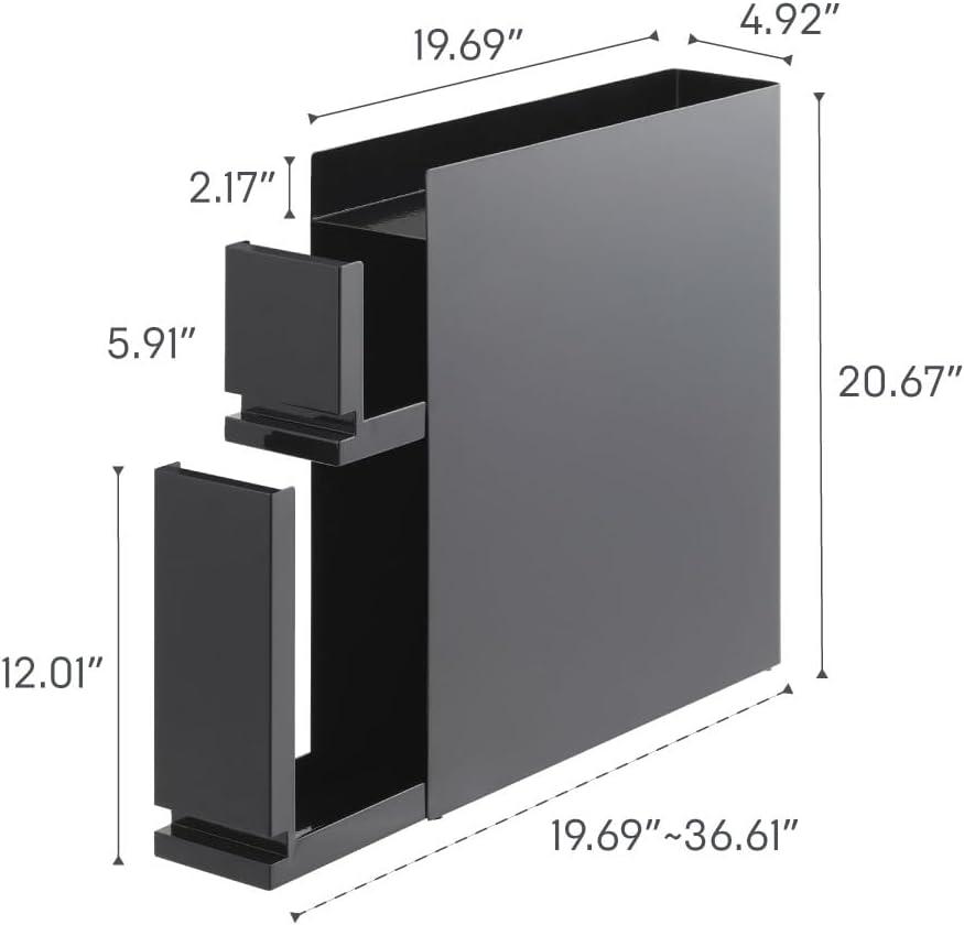 Black Steel Two-Tier Magnetic Countertop Spice Rack