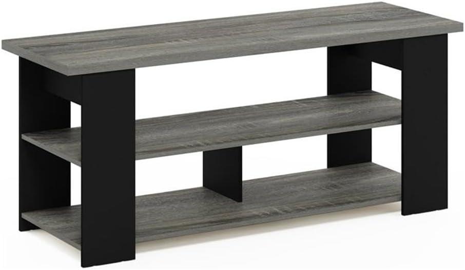 Furinno 15118 JAYA TV Stand Up To 50-Inch, French Oak Grey/Black