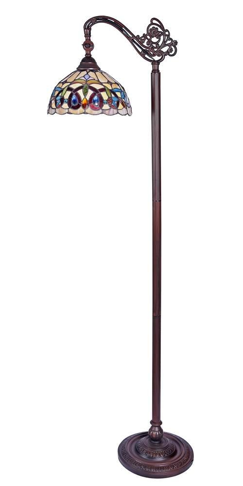 Chloe Lighting Serenity Tiffany-Style 1 Light Reading Floor Lamp 11" Wide