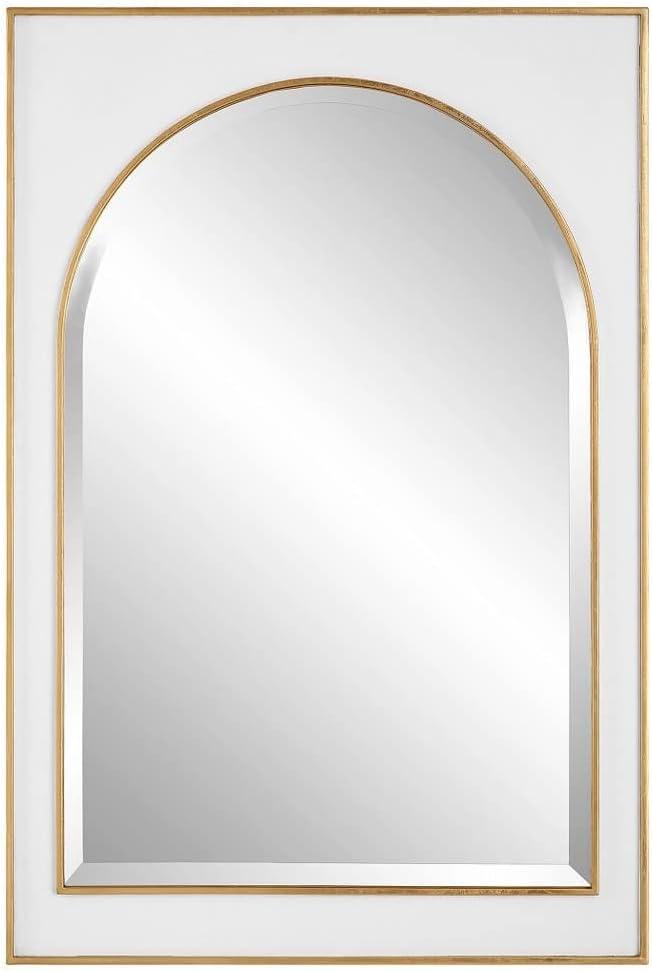 Uttermost Crisanta Antiqued Gold Leaf 25" x 37 1/2" Wall Mirror