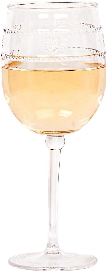 Isabella 14 oz Clear Acrylic Wine Glass with Twisted Cord Trim