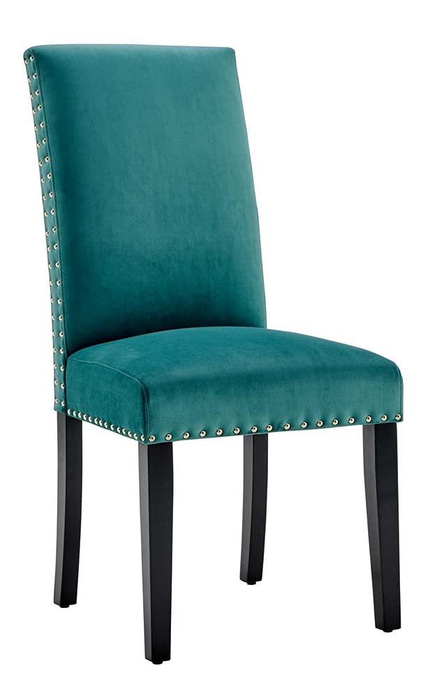 Modway Silver Orchid Lind Velvet Nailhead Trim Dining Side Chairs