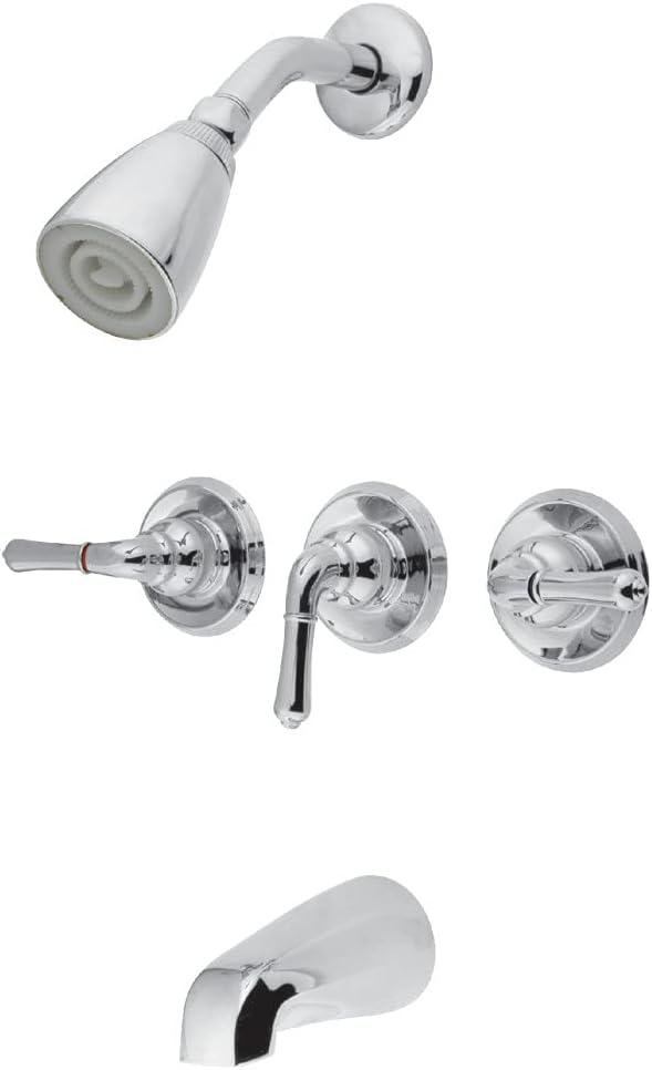 Kingston Brass Magellan Triple-Handle Tub and Shower Faucet