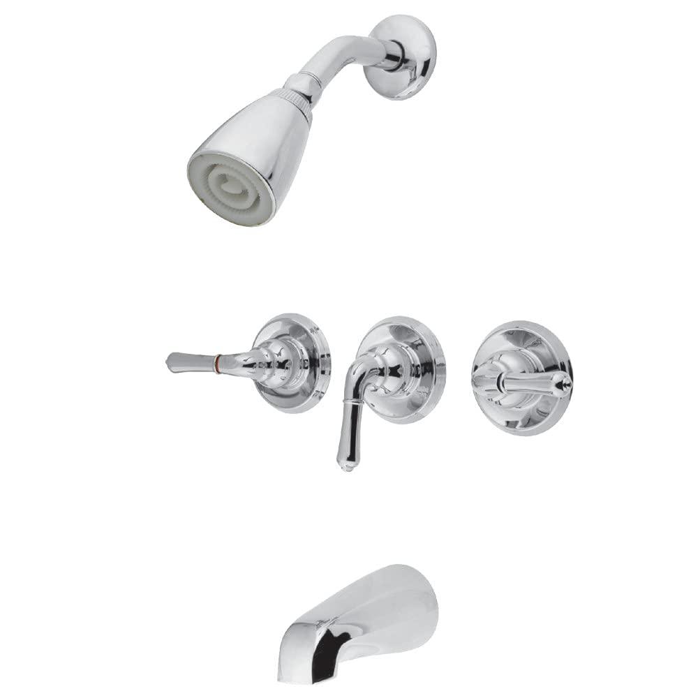 Kingston Brass Magellan Triple-Handle Tub and Shower Faucet