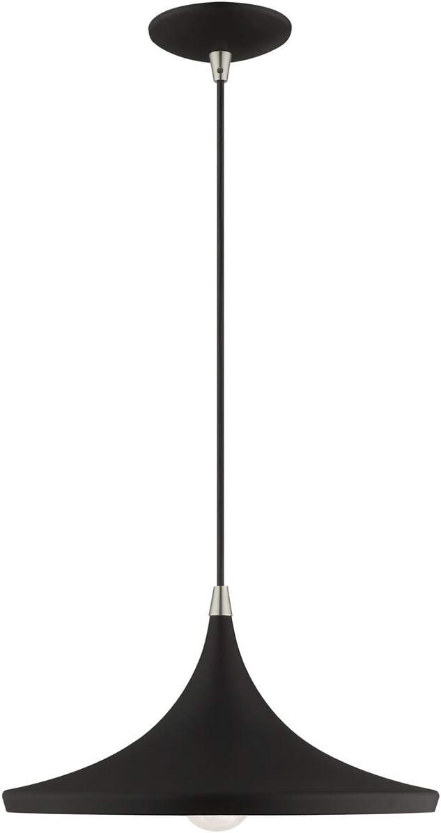 Livex Lighting Metal Shade 1 - Light Chandelier in  Black