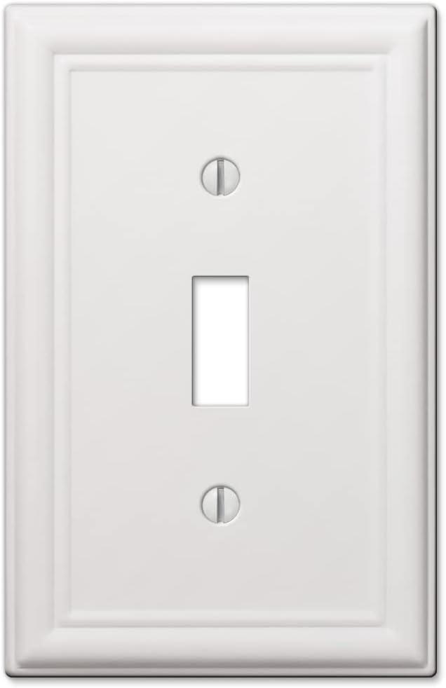 Amerelle Chelsea White 1 gang Stamped Steel Toggle Wall Plate 1 pk