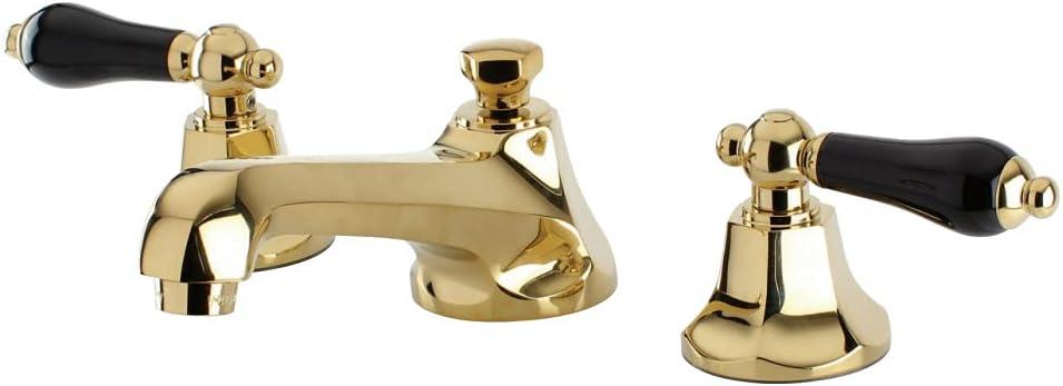 Kingston Brass Duchess Two-Handle 3-Hole Deck Mount Widespread Bathroom Faucet with Brass Pop-Up Drain