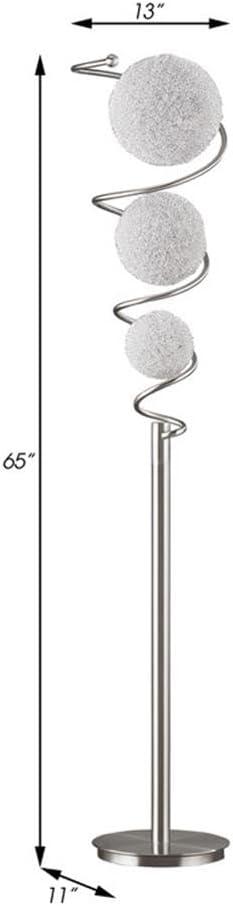 Lexicon Diya Modern Metal Base Floor Lamp in Satin Nickel