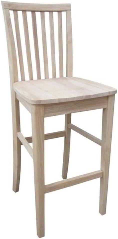 Mission Slat Back Counter Height Barstool Unfinished - International Concepts