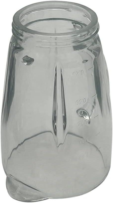 6-Cup Clear Glass Blender Jar with Black Lid