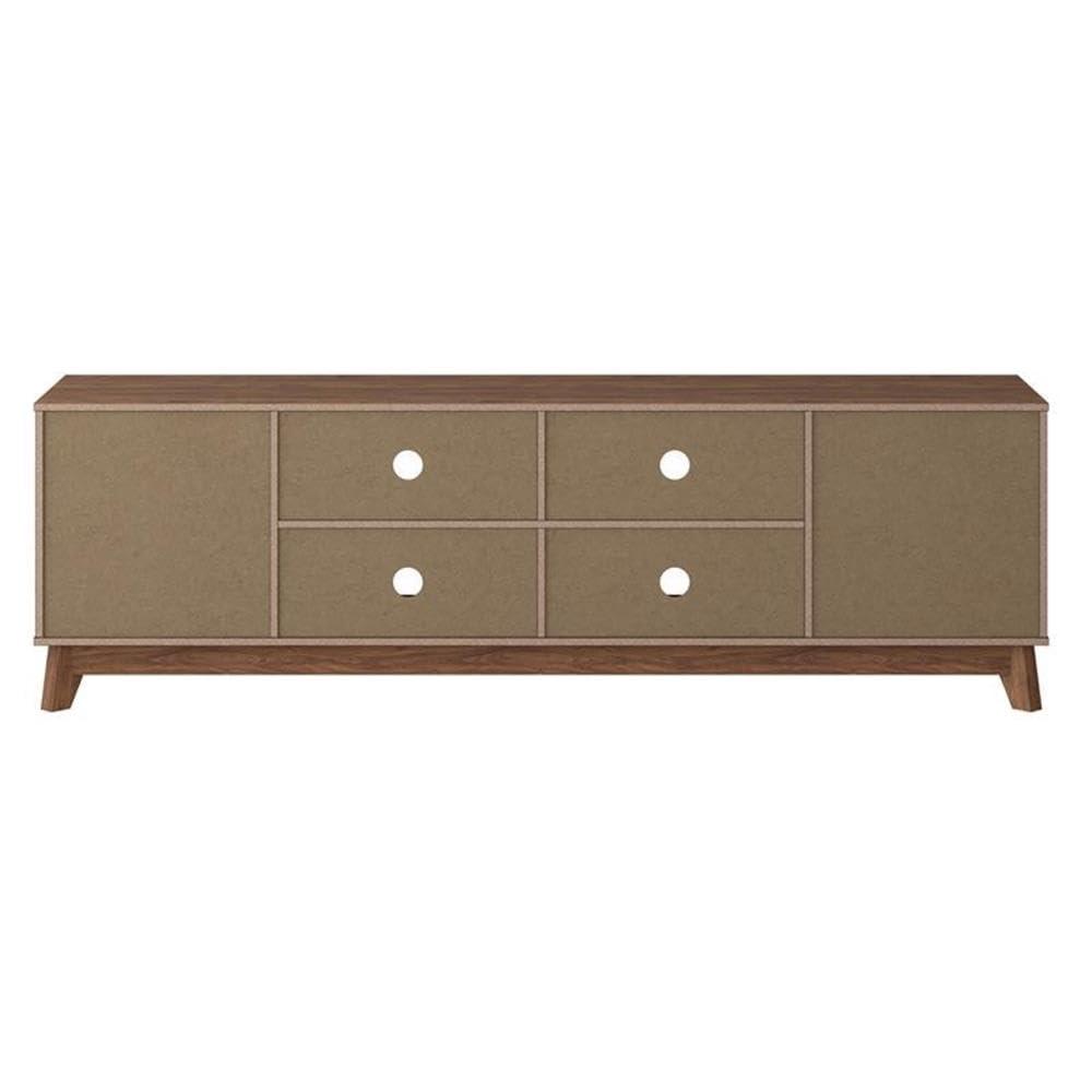 Hollywood Wood Grain TV Stand for TVs up to 85" with Drawers Brown - CorLiving: Mid-Century Modern Media Console